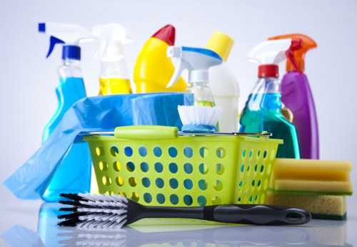 Carpet cleaning technician preparing equipment before a residential cleaning appointment