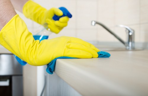 Cleaner managing waste and cleaning materials in line with environmental rules